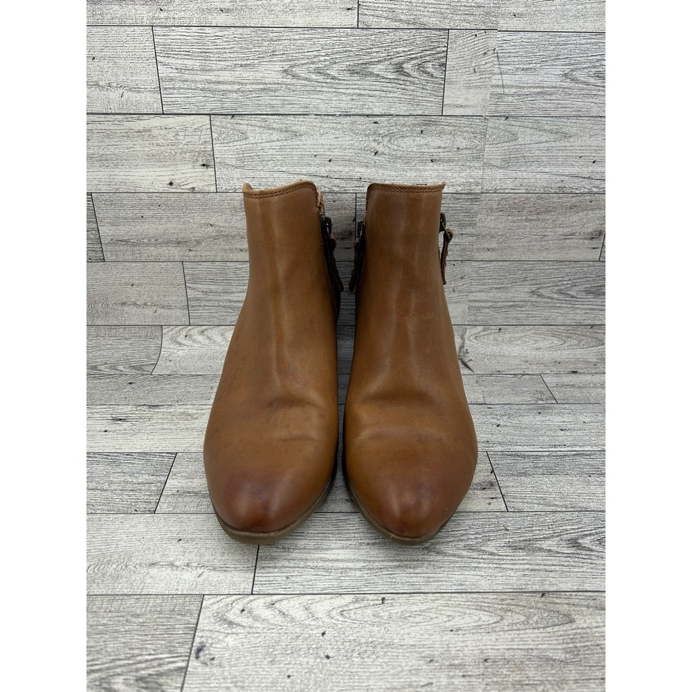 Frye Sacha Moto Shootie Cognac Leather Ankle Boots 3475044-COG Women Sz 6.5M